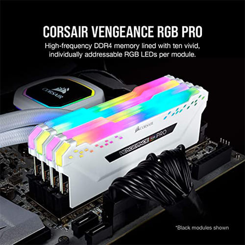 رم کامپیوتر Corsair VENGEANCE RGB PRO 16GB (8x2) 3200MHz CL16 White