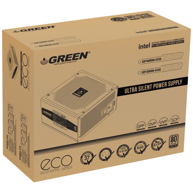 منبع تغذیه کامپیوتر گرین مدل Green GP300A-ECO