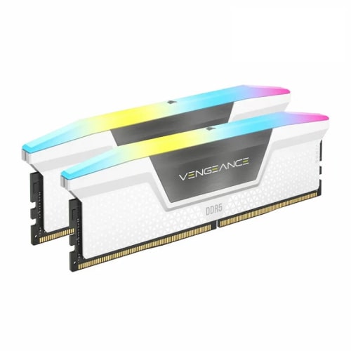 رم دسکتاپ کورسیر مدل CORSAIR VENGEANCE RGB WHITE 64GB(32GBx2) 5600 CL36