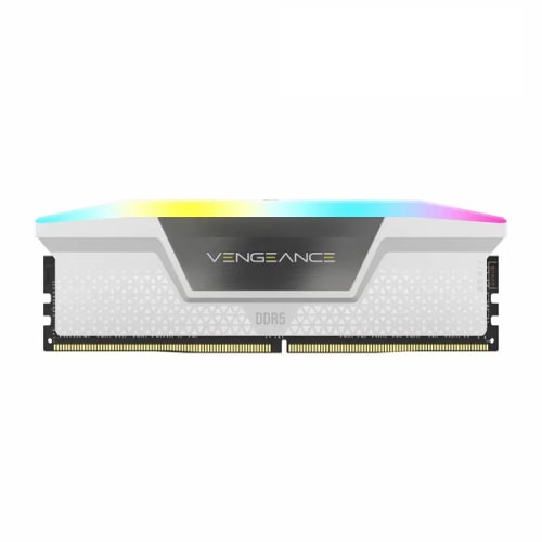 رم دسکتاپ کورسیر مدل CORSAIR VENGEANCE RGB WHITE 64GB(32GBx2) 5600 CL36