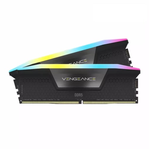 رم کامپیوتر کورسیر مدل CORSAIR VENGEANCE RGB BLACK 32GB (16GBx2) 5200MHz CL36