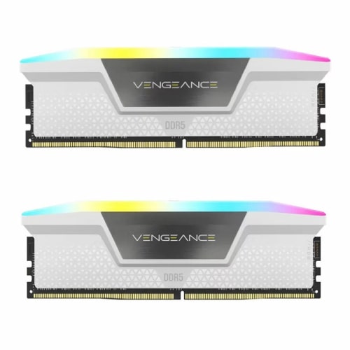 رم دسکتاپ کورسیر مدل CORSAIR VENGEANCE RGB WHITE 64GB(32GBx2) 5600 CL36
